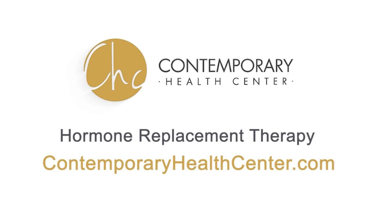 The end card advertising Hormone Replacement Therapy for Contemporary Health Center's healthcare commercial.