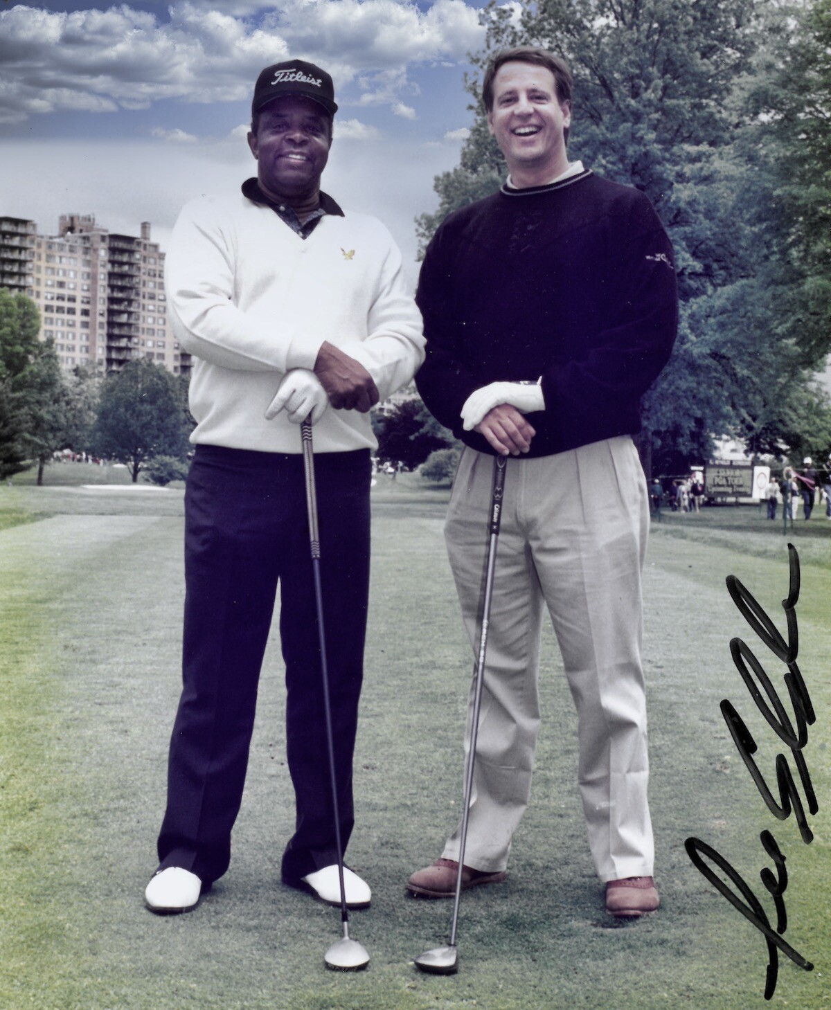 Golfers Lee Elder and Earl Quenzel
