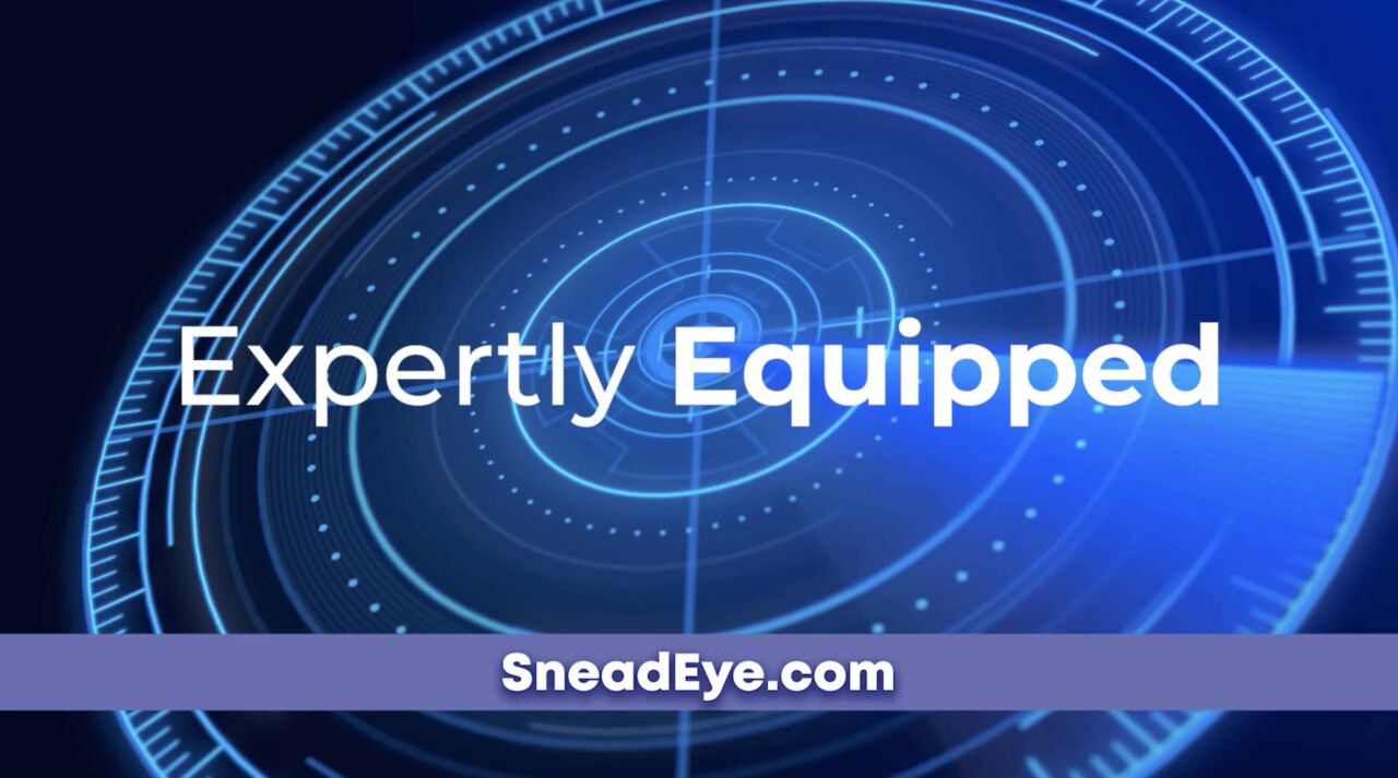 Healthcare television commercial intro for Snead Eye Group that introduces its Expertly Equipped, Perfectly Precise, Clearly Caring branding.