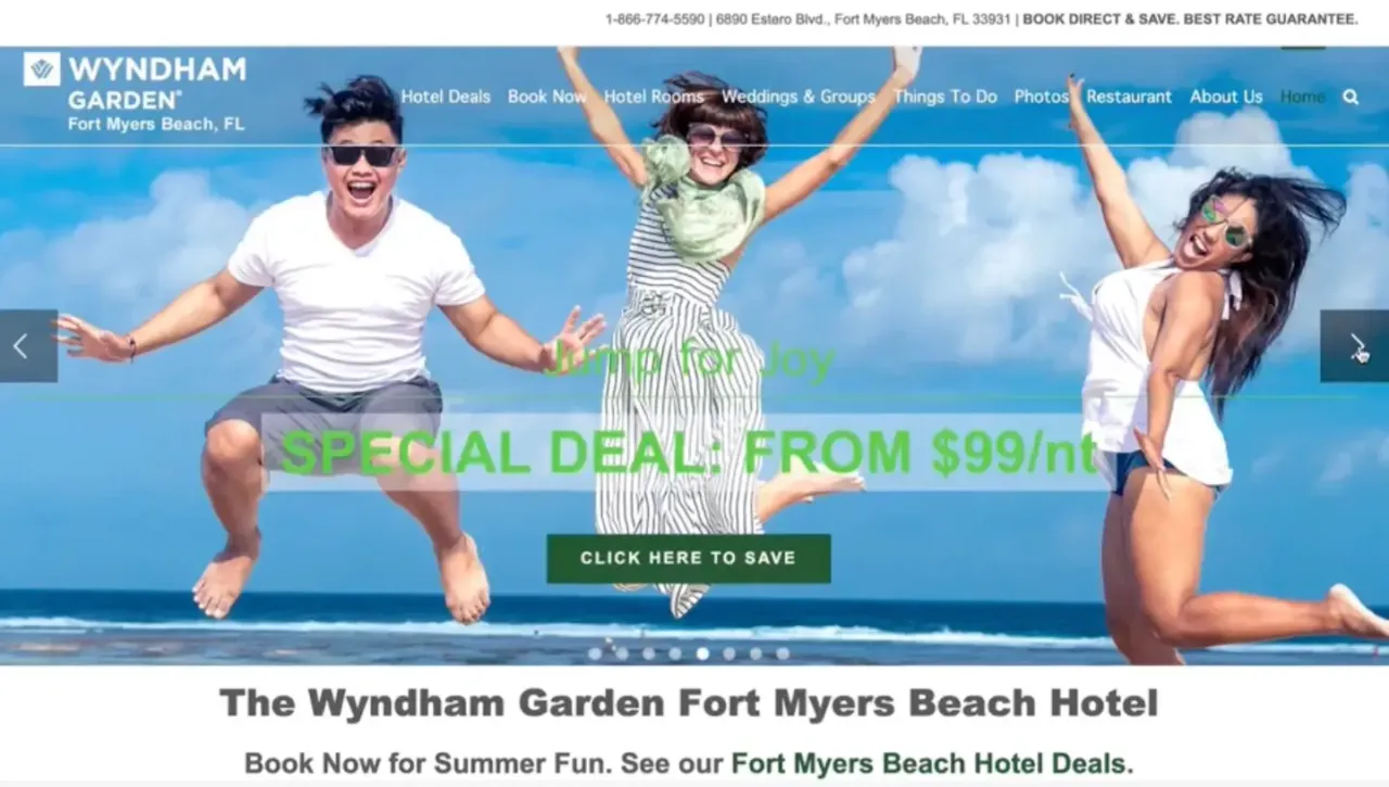 The-Wyndham-Garden-Fort-Myers-Beach-Hotel hotel website design agency Wyndham Garden Fort Myers Beach