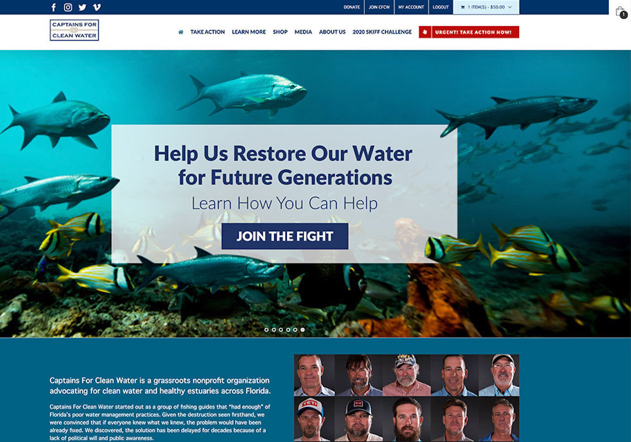 Marine Marketing Website Design | Captains for Clean Water
