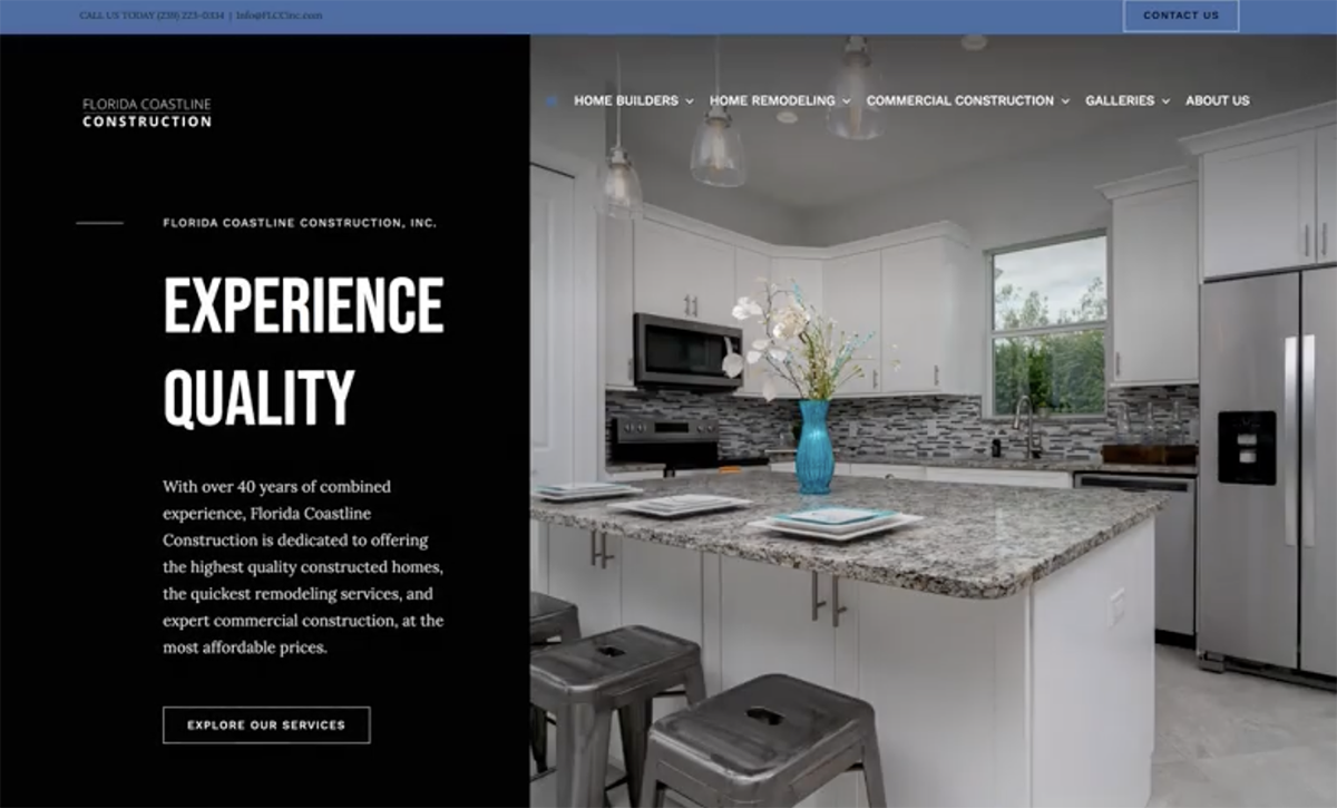 Construction website design agency - florida coastline construction