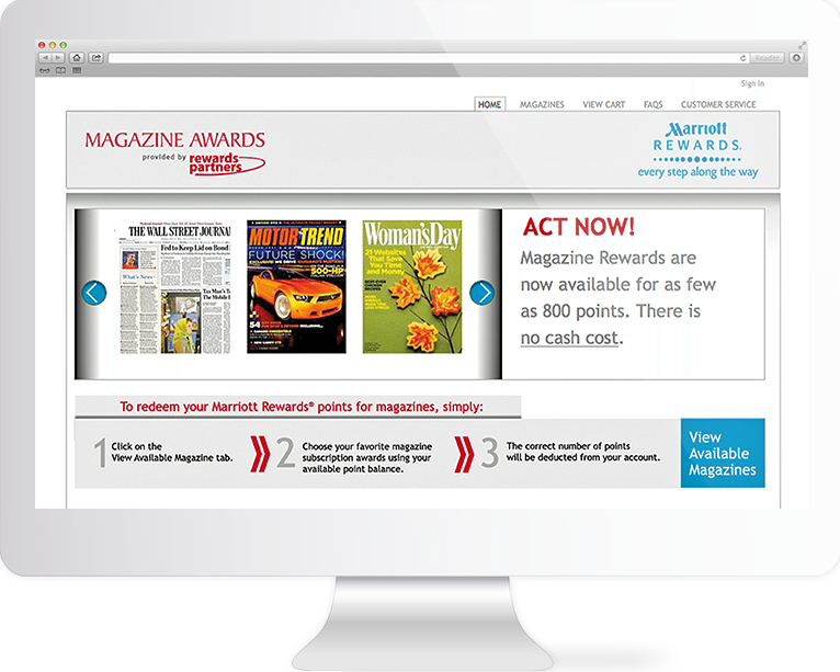 Hotel Website Design Agency Creative | Marriot Magazine Reward | Quenzel Marketing Agency | Fort Myers, Florida