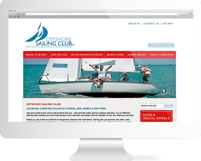 Marine Website Design Agency Creative | Offshore Sailing Club | Quenzel Marketing Agency | Fort Myers, Florida