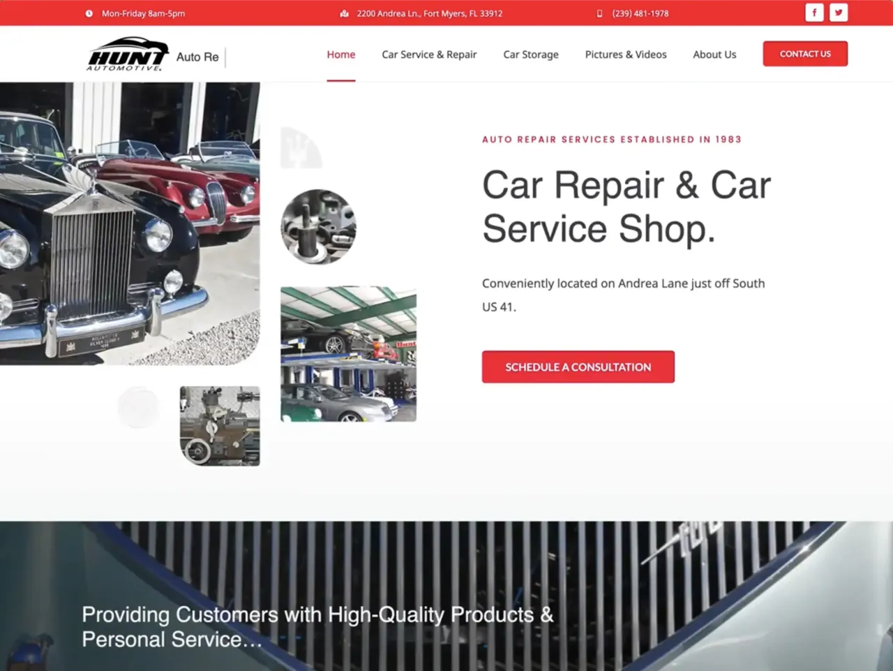 automotive website design agency - Hunt Automotive