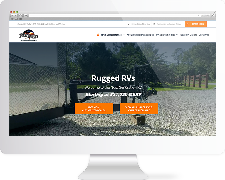 Rugged RVs | Web Design Agency | Quenzel Marketing Agency, Fort Myers, FL