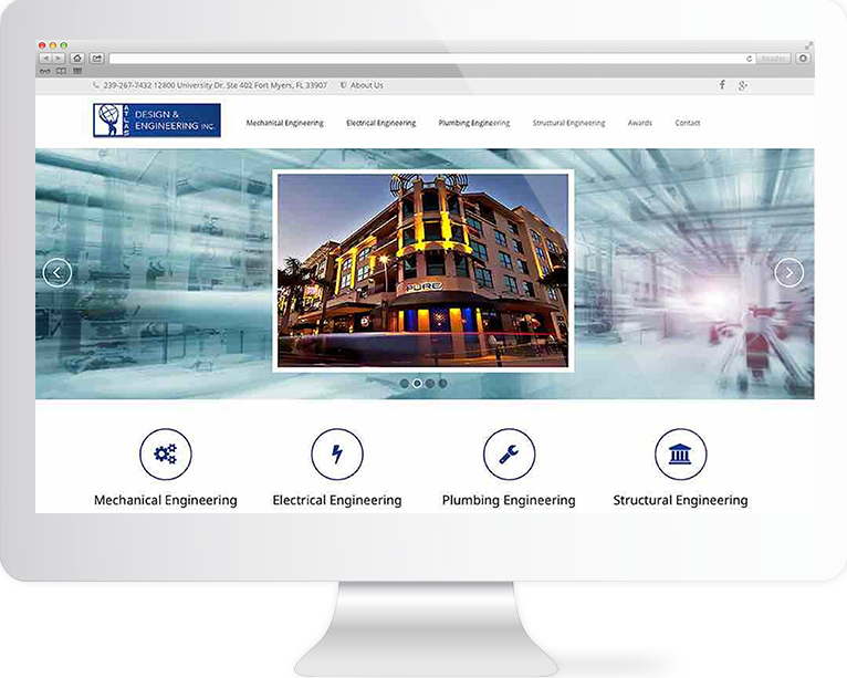 Construction Website Design Agency Creative | Atlas Design & Engineering | Quenzel Marketing Agency | Fort Myers, Florida