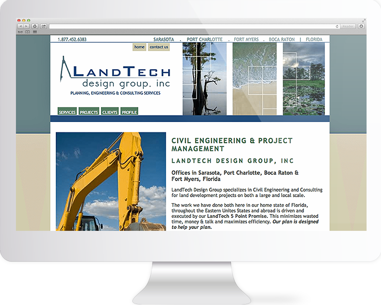 Construction Website Design Agency Creative | Land Tech Design Group | Quenzel Marketing Agency | Fort Myers, Florida