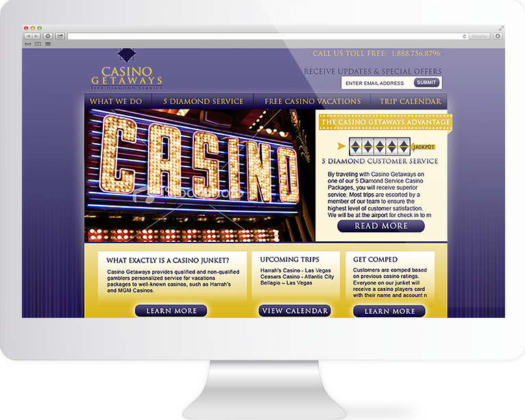 Destination Website Design Agency Creative | Casino Getaway | Quenzel Marketing Agency | Fort Myers, Florida
