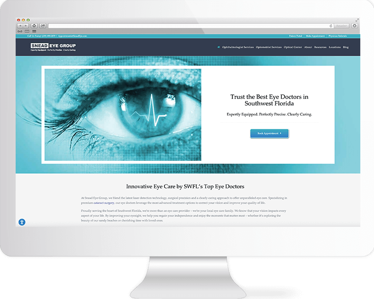 Healthcare Website Design Agency Creative | Snead Eye Group | Quenzel Marketing Agency | Fort Myers, Florida