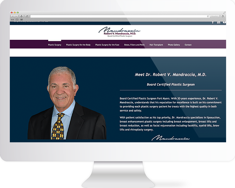 Healthcare Website Design Agency Creative | Dr Mandraccia | Quenzel Marketing Agency | Fort Myers, Florida