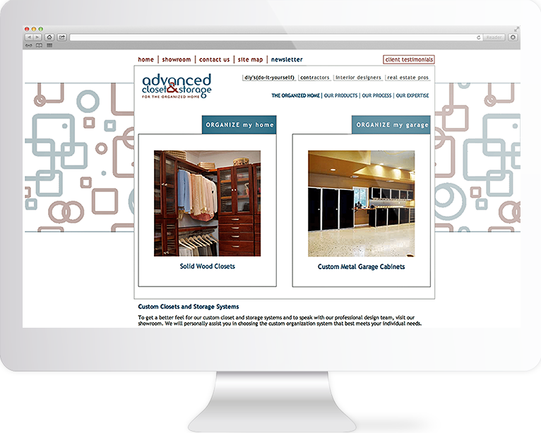 Product Website Design Agency Creative | Advanced Closet & Storage | Quenzel Marketing Agency | Fort Myers, Florida