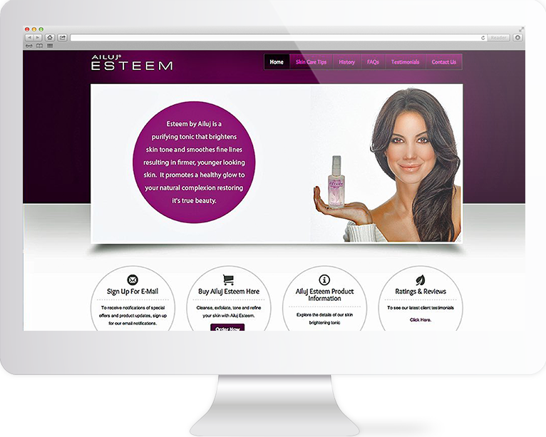 Product Website Design Agency Creative | Ailujum Esteem Cosmetics | Quenzel Marketing Agency | Fort Myers, Florida