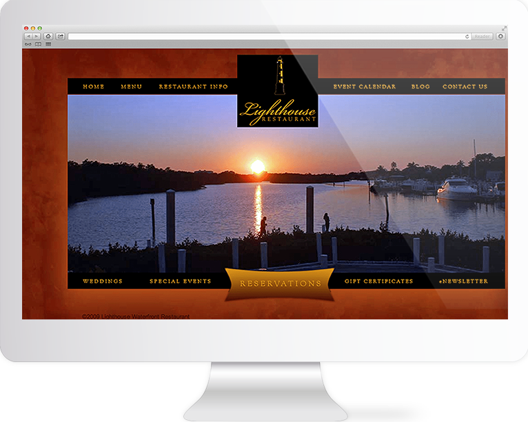 Restaurant Website Design Agency Creative | Lighthouse Restaurant | Quenzel Marketing Agency | Fort Myers, Florida