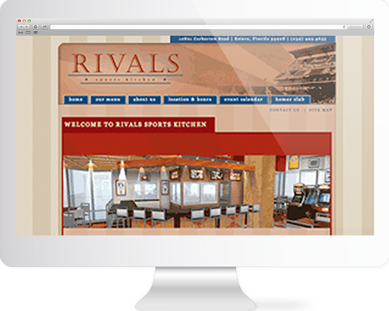 Restaurant Website Design Agency Creative | Rivals Restaurant | Quenzel Marketing Agency | Fort Myers, Florida