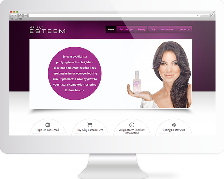 Retail Website Design Agency Creative | Ailujum Esteem Cosmetics | Quenzel Marketing Agency | Fort Myers, Florida