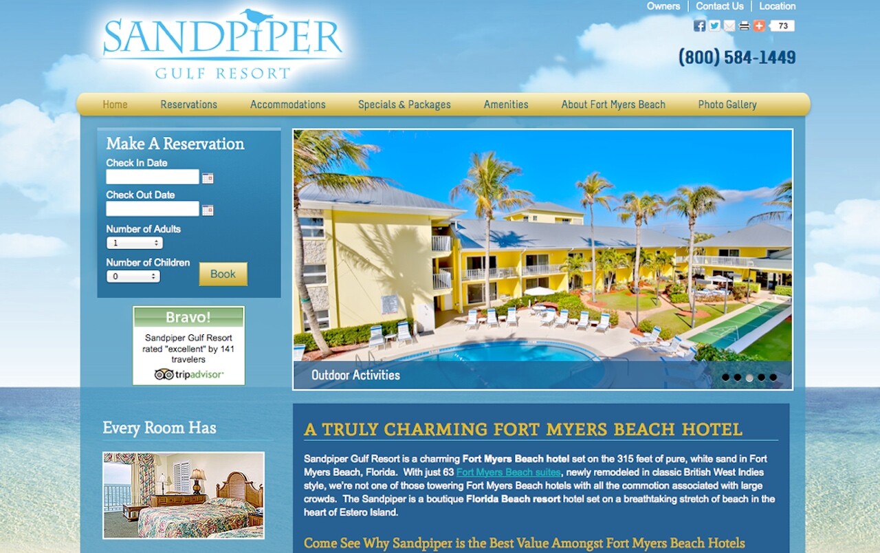 Hotel Website Design | Sandpiper Resort