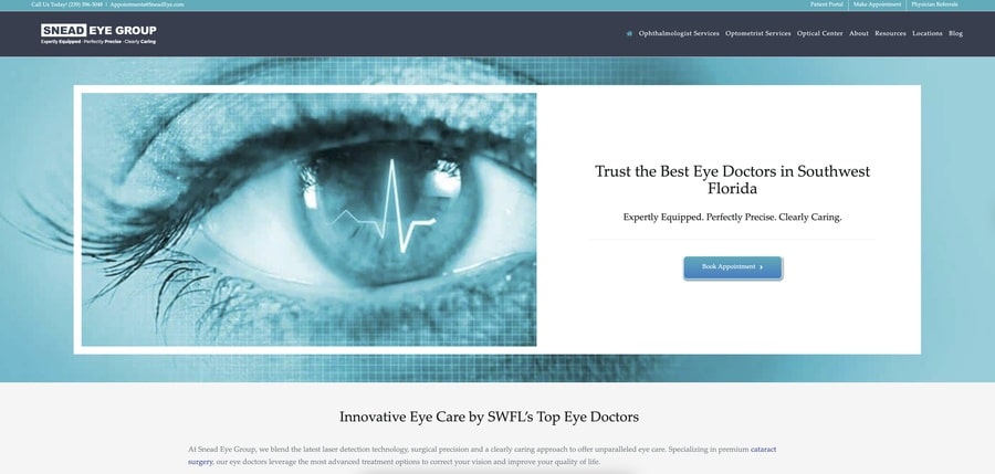 snead eye group marketing healthcare redesigned website for eye doctor in Fort Myers and Naples, FL
